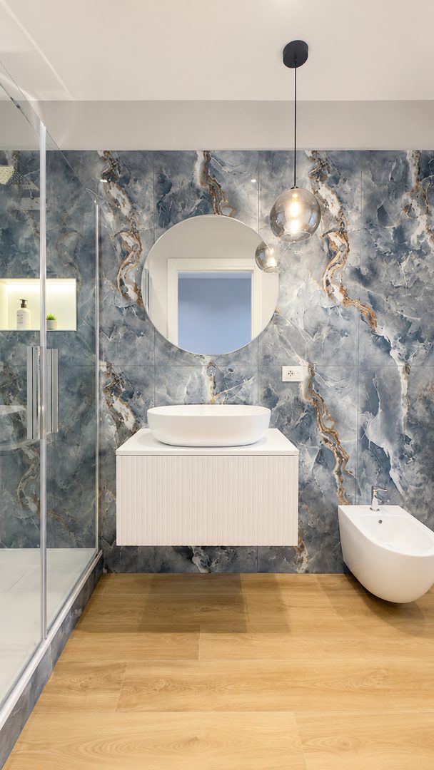 Camera Antonella — bagno marmo blu